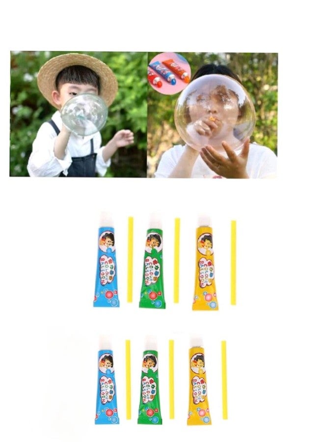 LittleLovik Magic Bubble Gum Balloons Toy Set (Pack of 6 Tubes), Colorful Stretchy Bubble Blowing Tubes with Straws, Outdoor Party Activity for Kids. - Image 4
